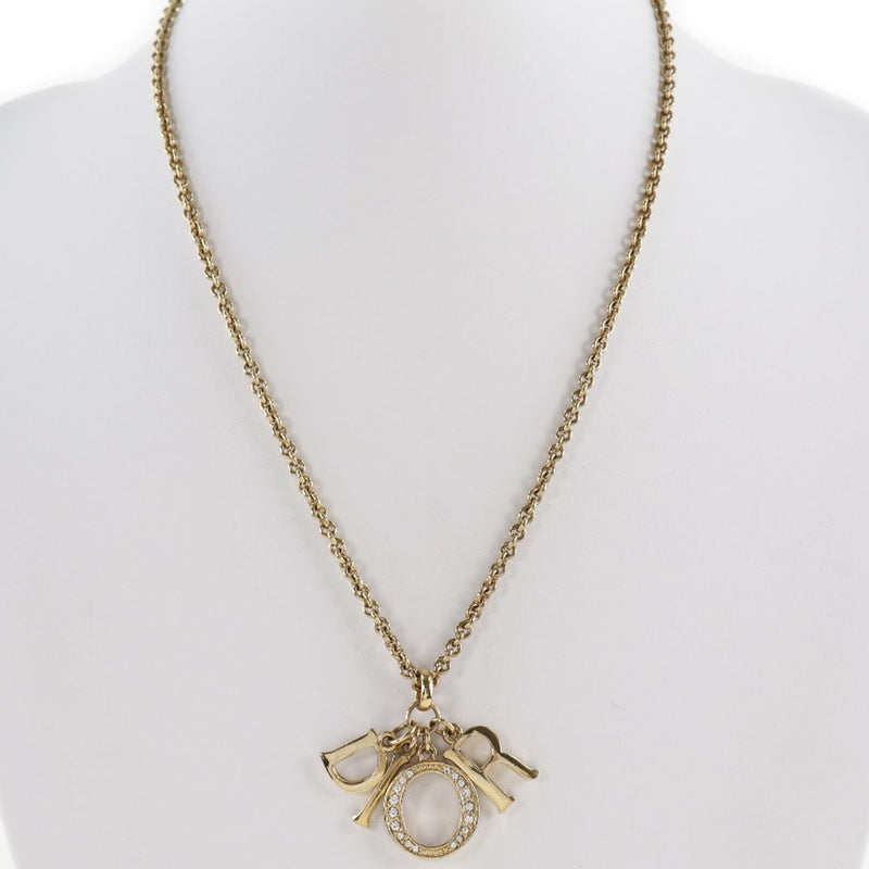 Dior】クリスチャンディオール ロゴ 金メッキ×ラインストーン