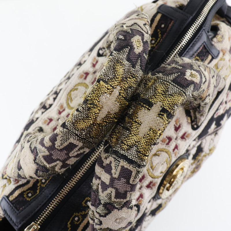 [Gucci] Gucci Hirteria Crest 197020 Algodón Black Ladies Handbag