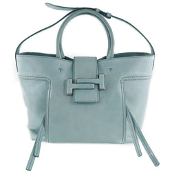 [TOD'S] Tods Double T shopping Bag 2WAY Shoulder Calf Light Blue Ladies Tote Bag
