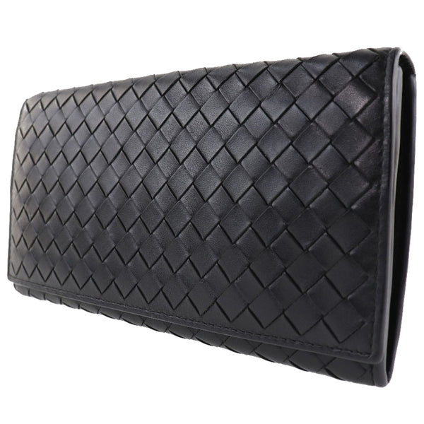 [BOTTEGAVENETA] BOTTEGA VENETA Intrecciato 송아지 흑인 유니스석 장거리 지갑
