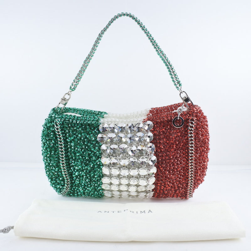 [Anteprima] Anteprima Bandiera Italia Código de alambre de embrague 2way Verde/blanco/Red Ladies Handbag A Rank