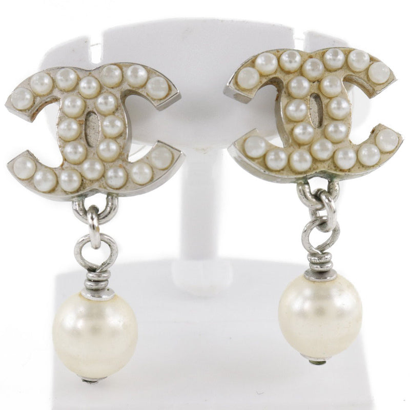 Chanel Earrings CHANEL CC Motif Coco Mark Swing Pearl Silver White | eLADY  Globazone