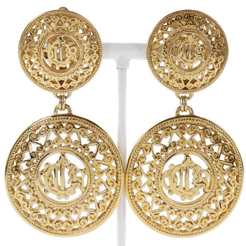 [DIOR] Christian Dior Swing Vintage Gold Plating Ladies Earrings A Rank