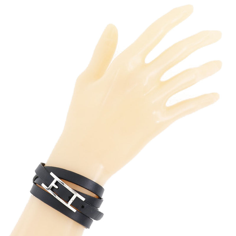 [HERMES] Hermes Api 3 Long Leather Black Unisex Bracelet