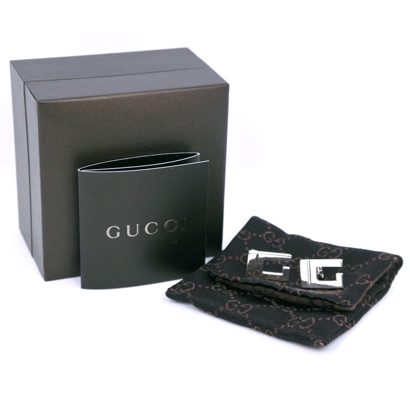 [GUCCI] Gucci G Logo Silver 925 Unisex Earrings A-Rank