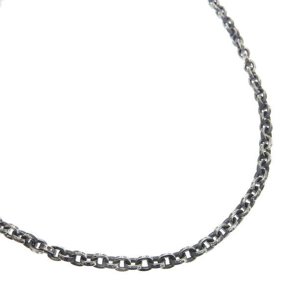 [Corazones cromados] Crayos de cromo Cadena de papel de 20 pulgadas Plata 925 Collar unisex A+Rango