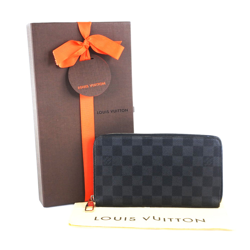 [LOUIS VUITTON] Louis Vuitton Zippy Organizer N63077 Dami Graphit Canvas Black CA2195 Men's Long Wallet