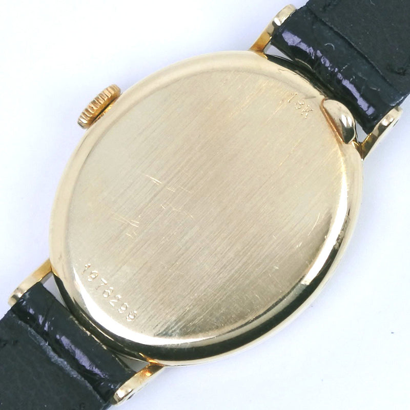 【IWC】アイダブリューシー シャフハウゼン
 K18ホワイトゴールド×レザー 手巻き レディース ネイビー文字盤 腕時計