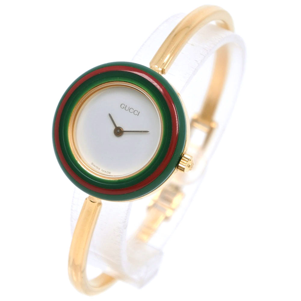 GUCCI】グッチ チェンジベゼル 11/12.2 金メッキ クオーツ アナログ