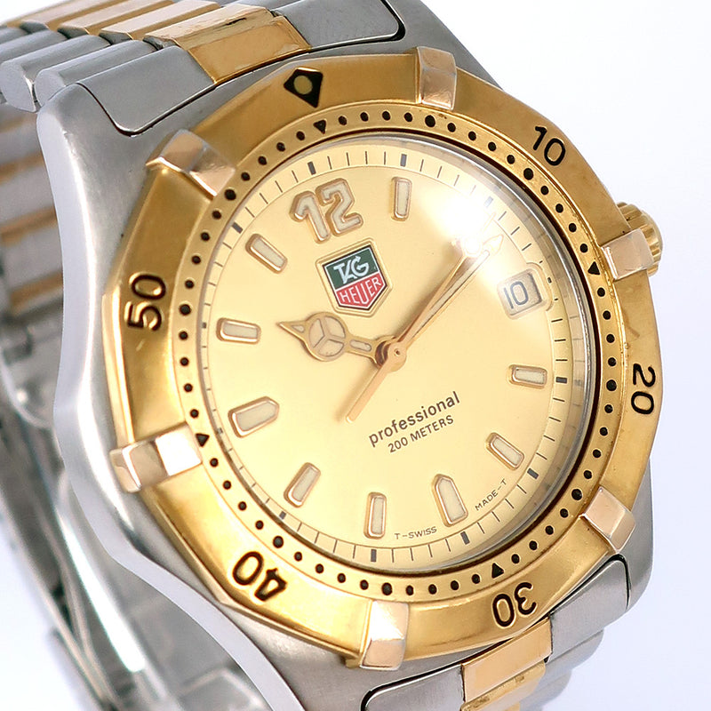 [TAG HEUER] TAG Hoear Professional 2000 WK1121 Stainless Steel Quartz Men's Gold Dial Watch