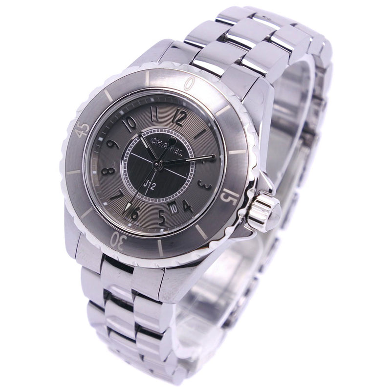 [Chanel] Chanel J12 cromático H2978 Mira Ceramic Grey Quartz Display Analog Ladies Gray Dial Watch A Rank