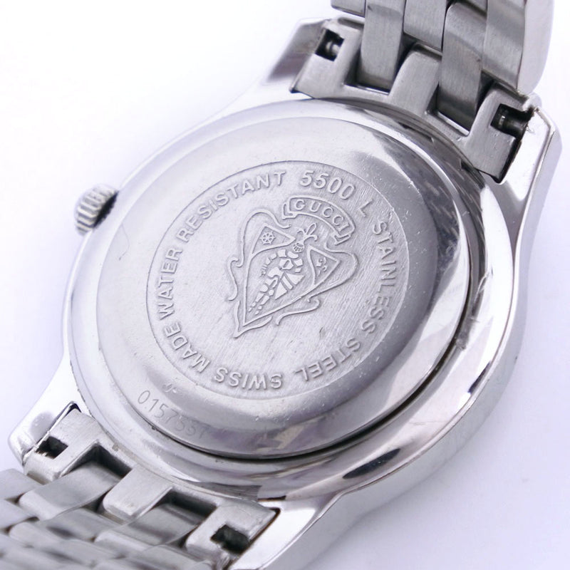 【グッチ】5500L クォーツ レディース 腕時計(動作品)　黒文字盤