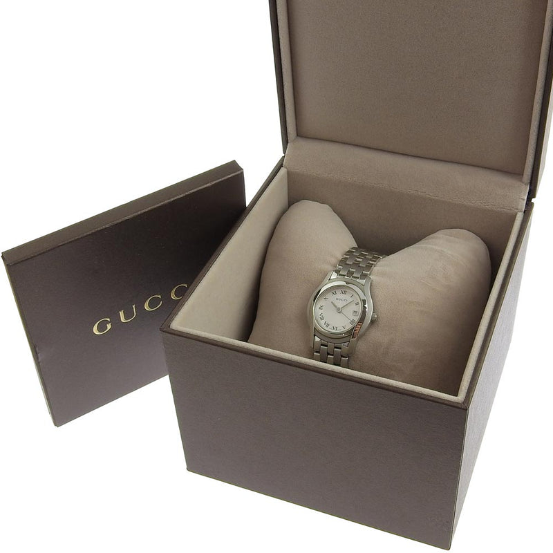 【GUCCI】グッチ
 5500L ステンレススチール シルバー クオーツ アナログ表示 レディース シルバー文字盤 腕時計
A-ランク
