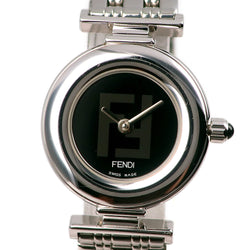 [FENDI] FENDI 320L 스테인리스 스틸 석영 아날로그 레이디스 블랙 다이얼 시계 A-RANK