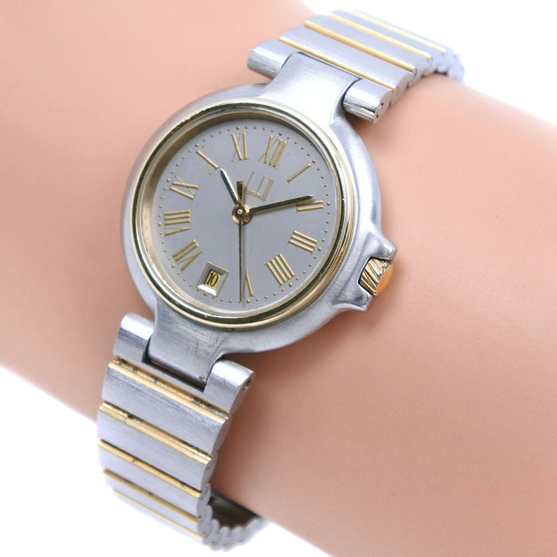 【Dunhill】ダンヒル
 ミレニアム ステンレススチール シルバー/ゴールド クオーツ アナログ表示 レディース グレー文字盤 腕時計