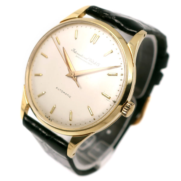 【IWC】インターナショナルウォッチカンパニー
 オールドインター cal.853 K18イエローゴールド×レザー ゴールド 手巻き アナログ表示 メンズ ゴールド文字盤 腕時計
