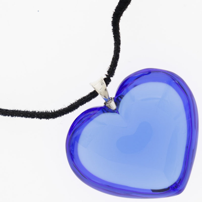 [BACCARAT] Baccarat Heart Blue Ladies Necklace A Rank