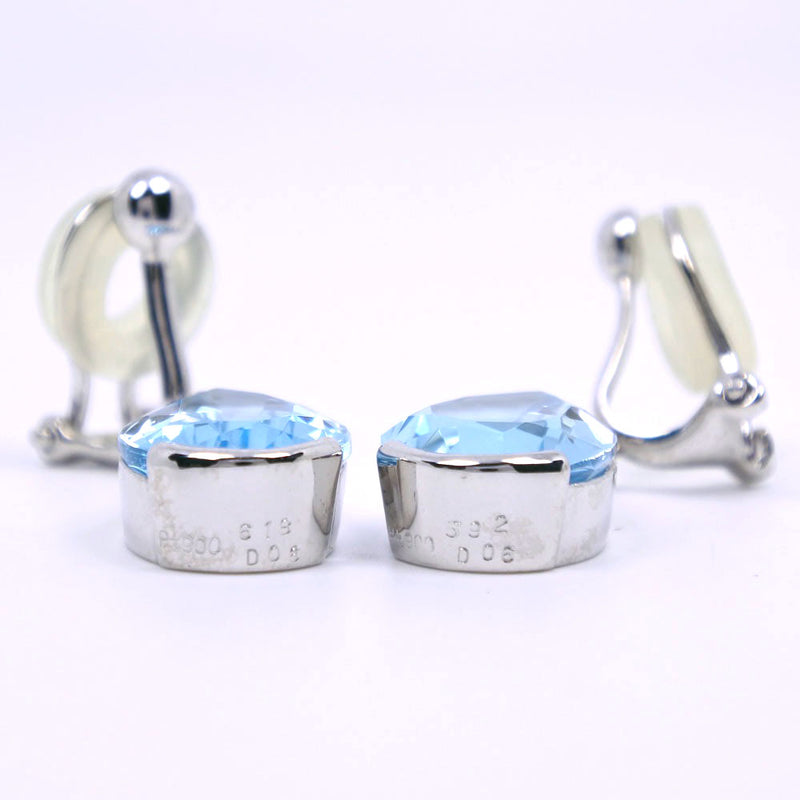 Tear Drop Swing PT900 Platinum x Diamond Light Blood Ladies Earrings A-Rank