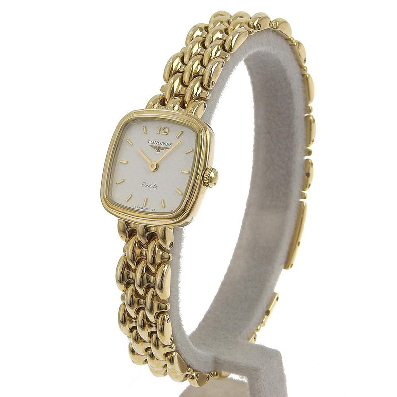 [LONGINES] Longines 7123 Stainless steel gold quartz analog display ladies white dial watches