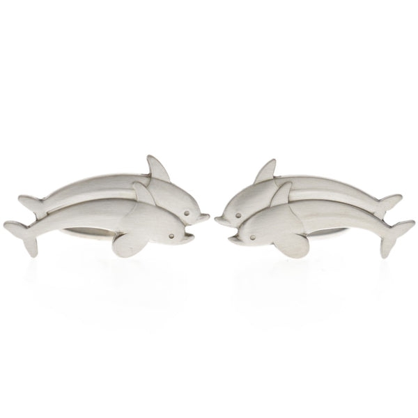 [GEORG JENSEN] Georgen Gensen Dolphin Silver 925 Men's Cuffs A+Rank