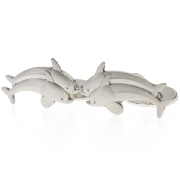 [GEORG JENSEN] Georgen Gensen Dolphin Silver 925 Men's Cuffs A+Rank