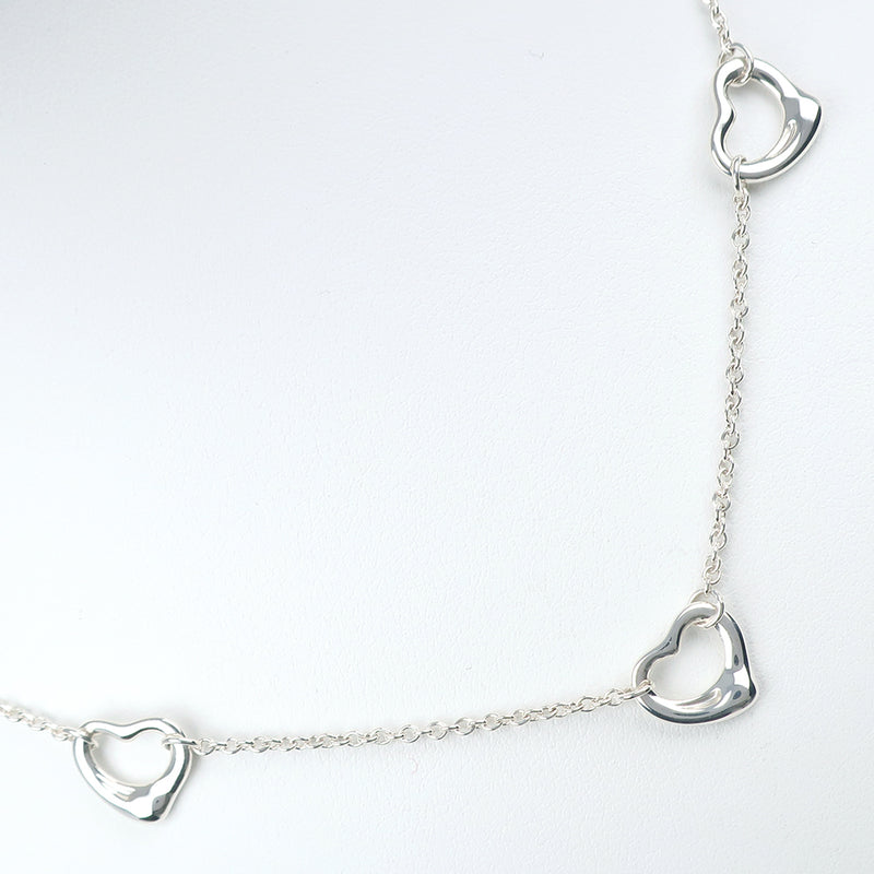 [TIFFANY & CO.] Tiffany Open Heart/Triple El Saperti Necklace Silver 925 Ladies Necklace A+Rank