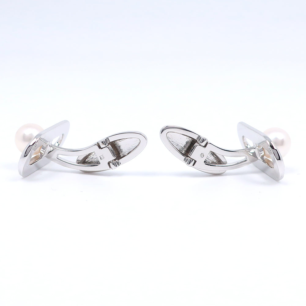 MIKIMOTO】ミキモト 真珠 カフス 7mm シルバー×パール メンズ カフス