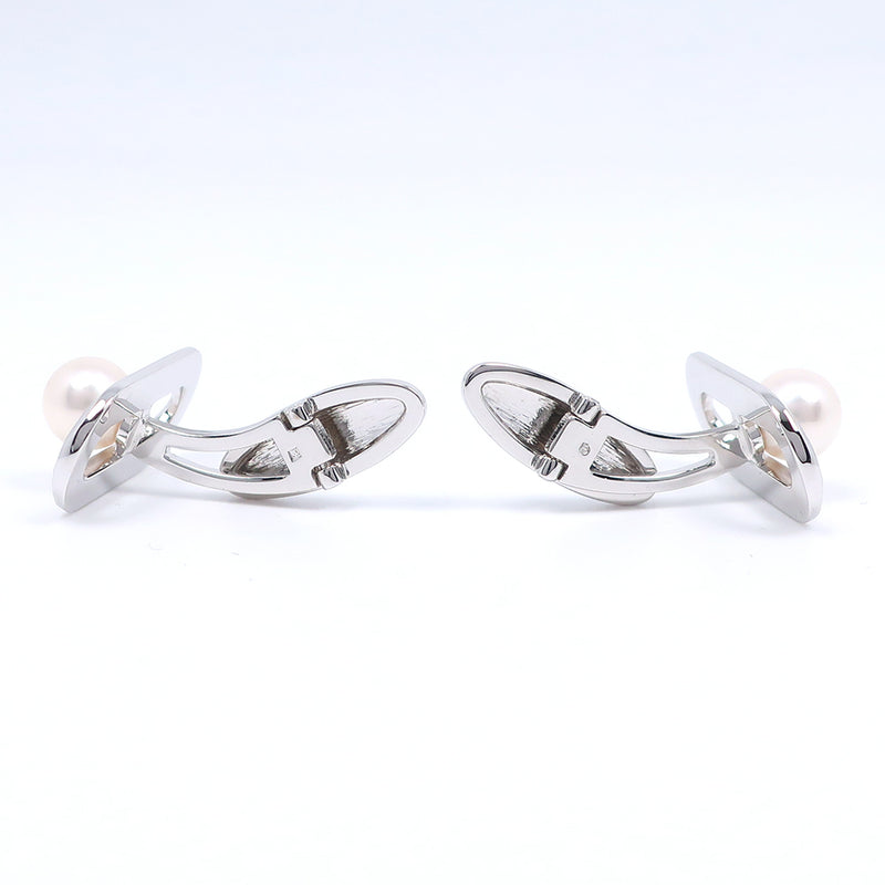 [Mikimoto] Mikimoto Pearl Cuffs 7mm Silver X Pearl Men 's Cuffs A+Rank