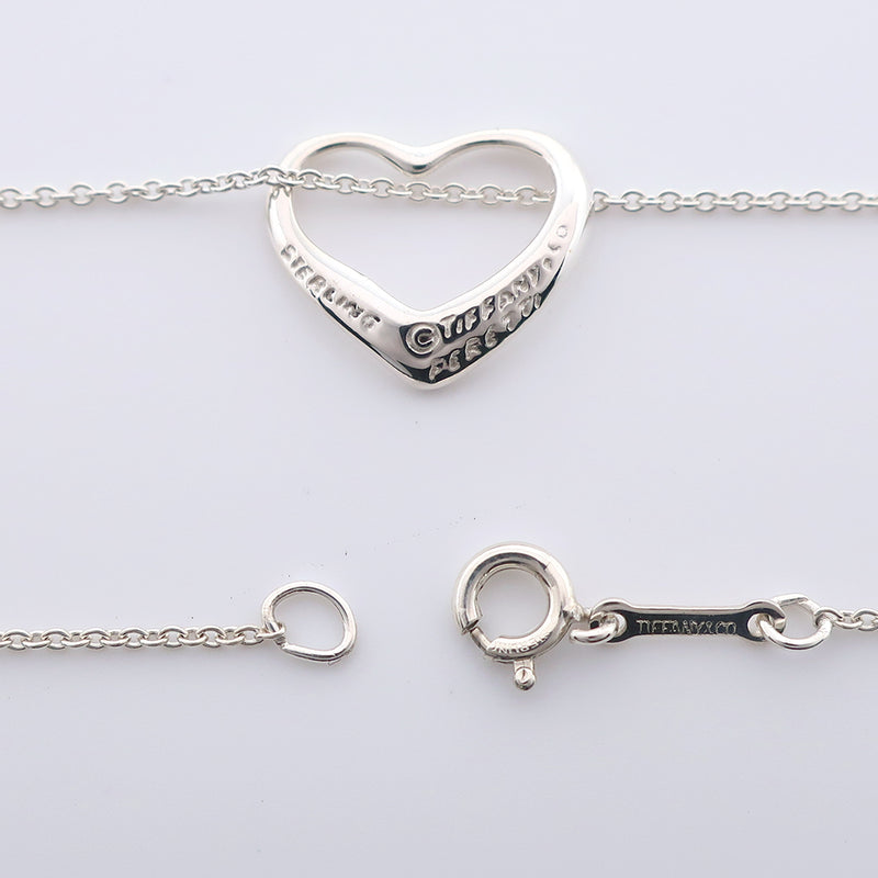 [Tiffany & Co.] Tiffany Open Heart El Saperti Necklace Silver 925 Ladies Necklace A+Rank