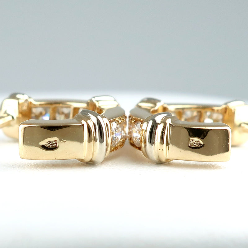 [Cartier] Pendientes de aro de Cartier K18 Gold amarillo x Pendientes de hombres de diamantes SA Rango