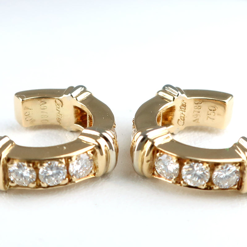 [Cartier] Pendientes de aro de Cartier K18 Gold amarillo x Pendientes de hombres de diamantes SA Rango