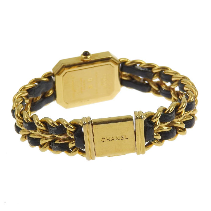 [Chanel] Chanel Premiere L H0001 GOLDA GOLDO X COOLO DE CUARZO NEGRO Damas Damas negras Dial Bank B-Rank