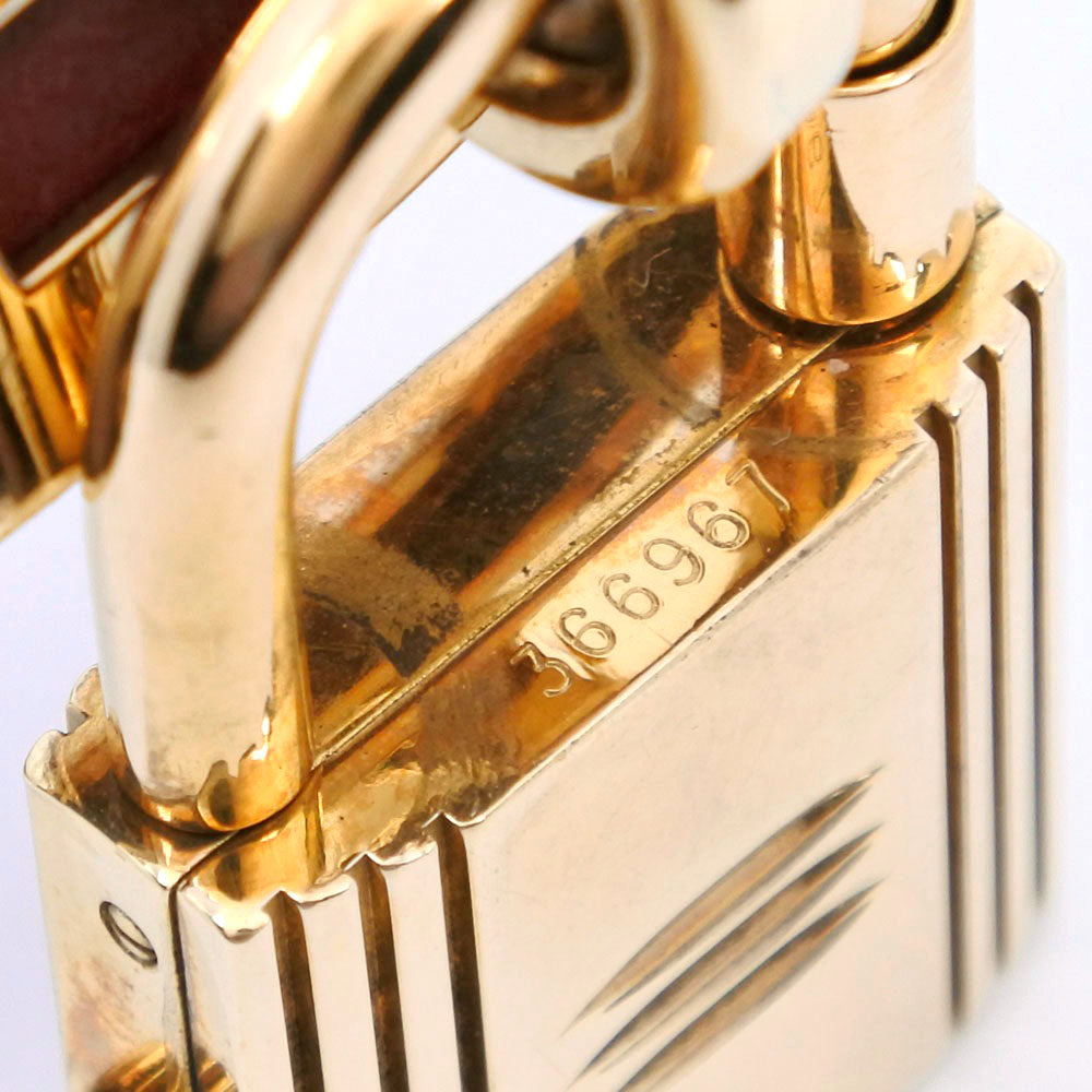 HERMES】エルメス ケリーウォッチ 金メッキ×レザー ボルドー 〇T刻印