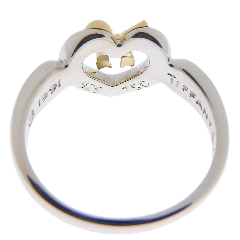 [TIFFANY & CO.] Tiffany Heart Ribbon Vintage Silver 925 × K18 Yellow Gold 11.5 Ladies Ring / Ring A+Rank