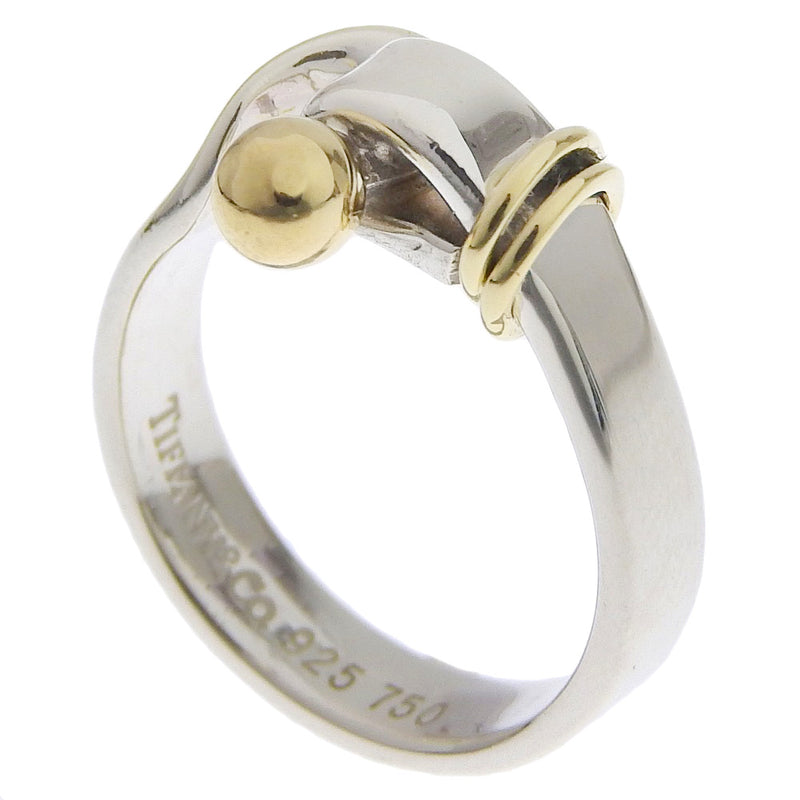 [Tiffany & Co.] Tiffany Hook & Eye Silver 925 × K18 Yellow Gold No. 8 Ladies Ring / Ring A-Rank