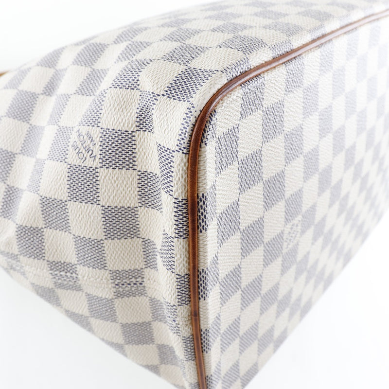 LOUIS VUITTON Damier Azur Saleya PM Hand Bag off-white