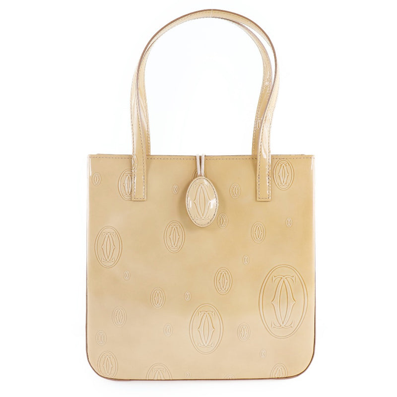 [Cartier] Cartier Happy Birthday Handbag Enamel Beige Ladies Handbag A Rank