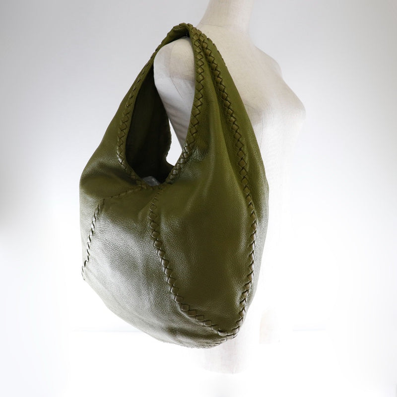 [BOTTEGAVENETA] BOTTEGA VENETA Cherbo Intrechaart 숄더백 송아지 송아지 녹색 숙녀 어깨 가방