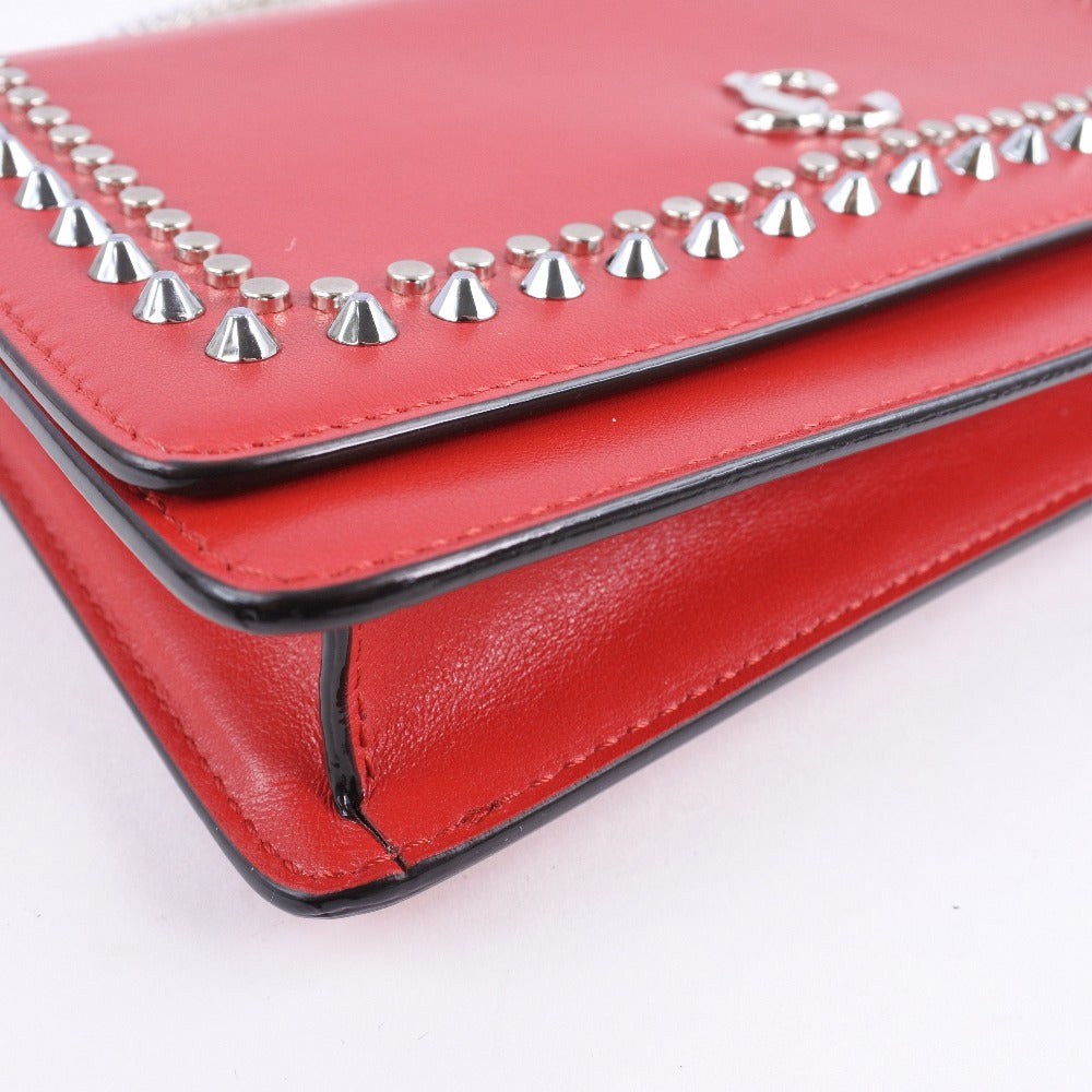 JIMMY CHOO】ジミーチュウ スタッズ ショルダーバッグ カーフ 赤