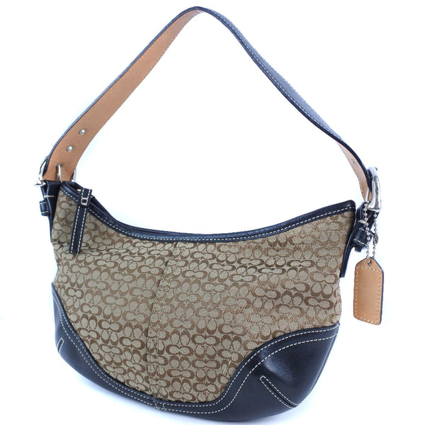 [코치] 코치 미니 시그니처 6351 숄더백 캔버스 x 가죽 차 숙녀 어깨 가방 랭크