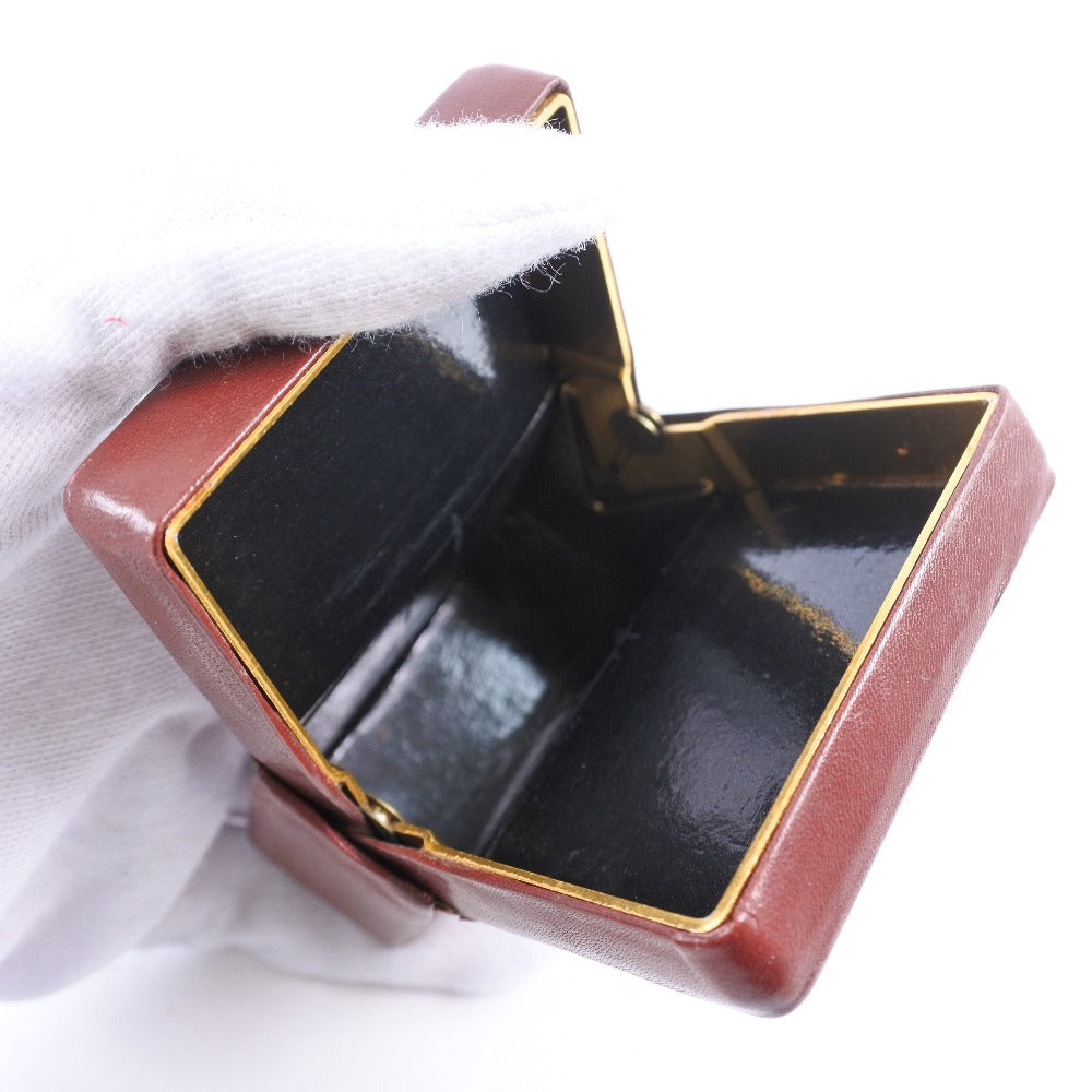 cartier cigarette case leather EUC Case Cover Pouch Red Holder Box With Mirror small leather goods Men Cartier | Leather cigarette case,
