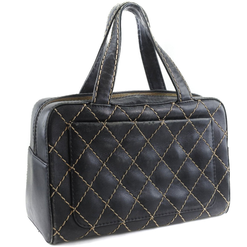 CHANEL] Chanel Wild Stitch Boston Boston Bag Calf Black Ladies Boston Bag –  KYOTO NISHIKINO