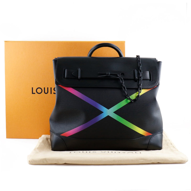[Louis Vuitton] Louis Vuitton Stemer PM Rainbow M30339 Taiga黑色黑色AR2149刻有男士手提包A级