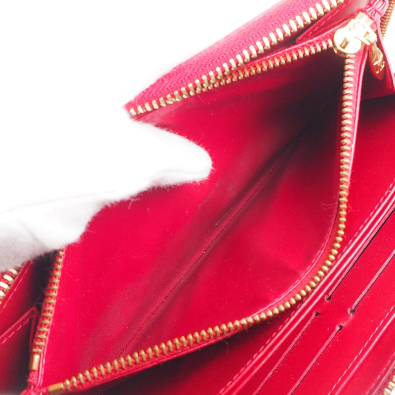 [Louis Vuitton]路易威登 
 Zippy钱包长钱包 
 M91981会标Verni Pom Damur红色CA0180邮票Zippy Wallet Ladies