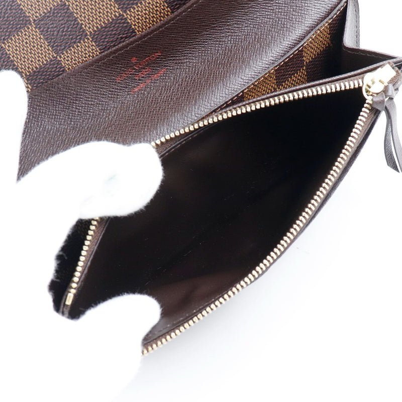 [Louis Vuitton] Louis Vuitton Portofoille Emily N63019 Damier Cambus Tea CA0123 조각 된 숙녀 숙녀 긴 지갑