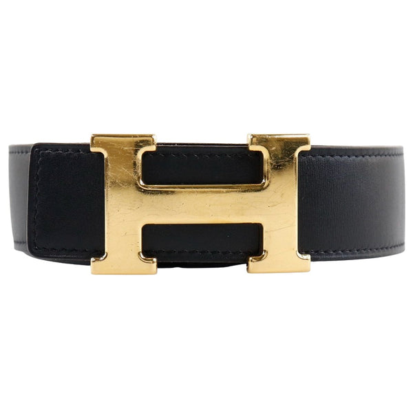 [Hermes] Hermes H Belt 65 Constance Reversible VO EPSON X GOLDA GOLD NEGRO/TEA □ F grabado de damas cinturón