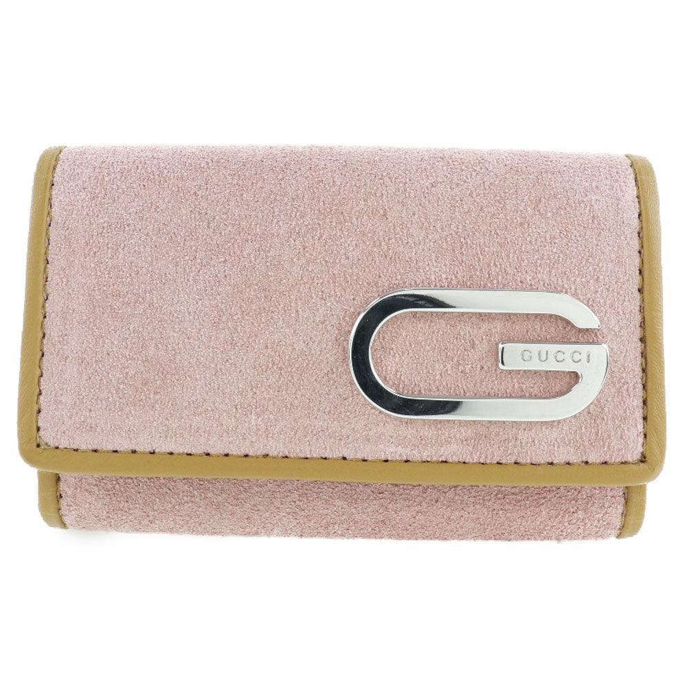 GUCCI】グッチ Gロゴ 6連 パイピング スウェード ピンク レディース