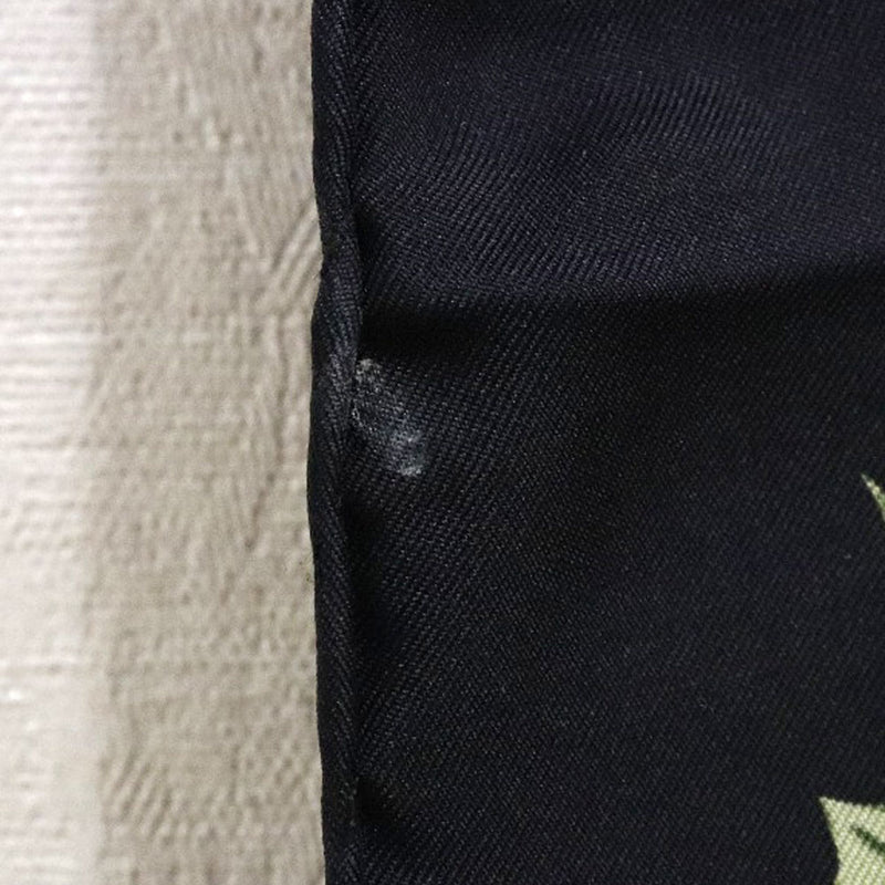 【Dior】クリスチャンディオール
 花 リボン シルク 白/黒 レディース スカーフ