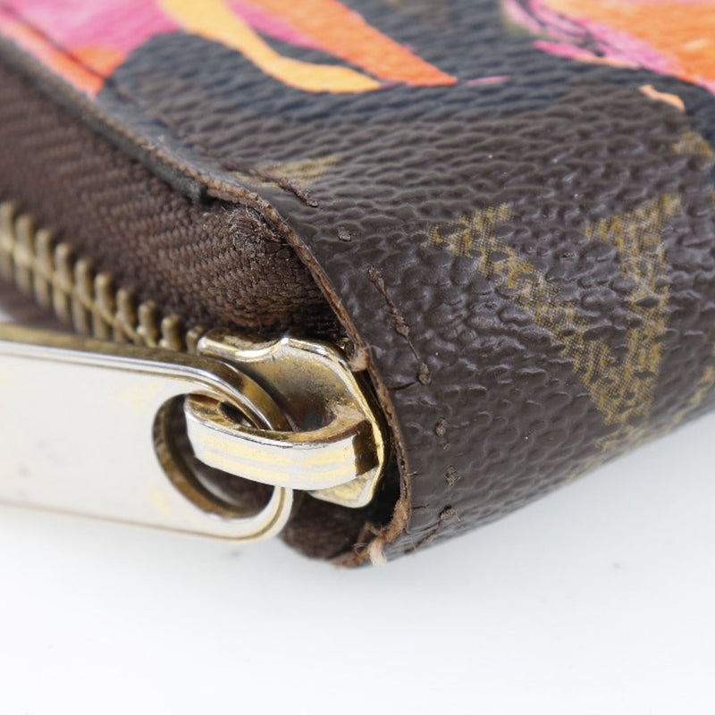 Louis Vuitton Monogram Canvas Zippy Wallet With Rose Leather