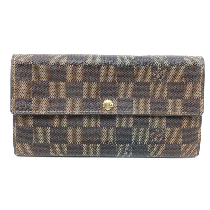 【LOUIS VUITTON】ルイ・ヴィトン
 ポルトフォイユ・サラ N61724 ダミエキャンバス 茶 CA2017刻印 レディース 長財布
B-ランク